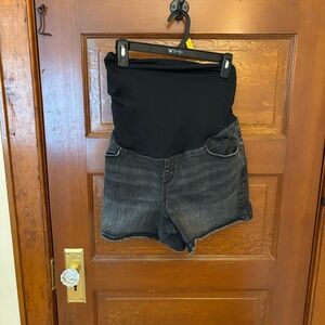 Isabel Maternity Black Jean Shorts
